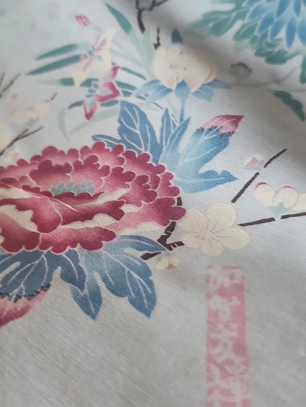 NEW Set 3 Vintage square Handkerchief floral blue pastel (17x17